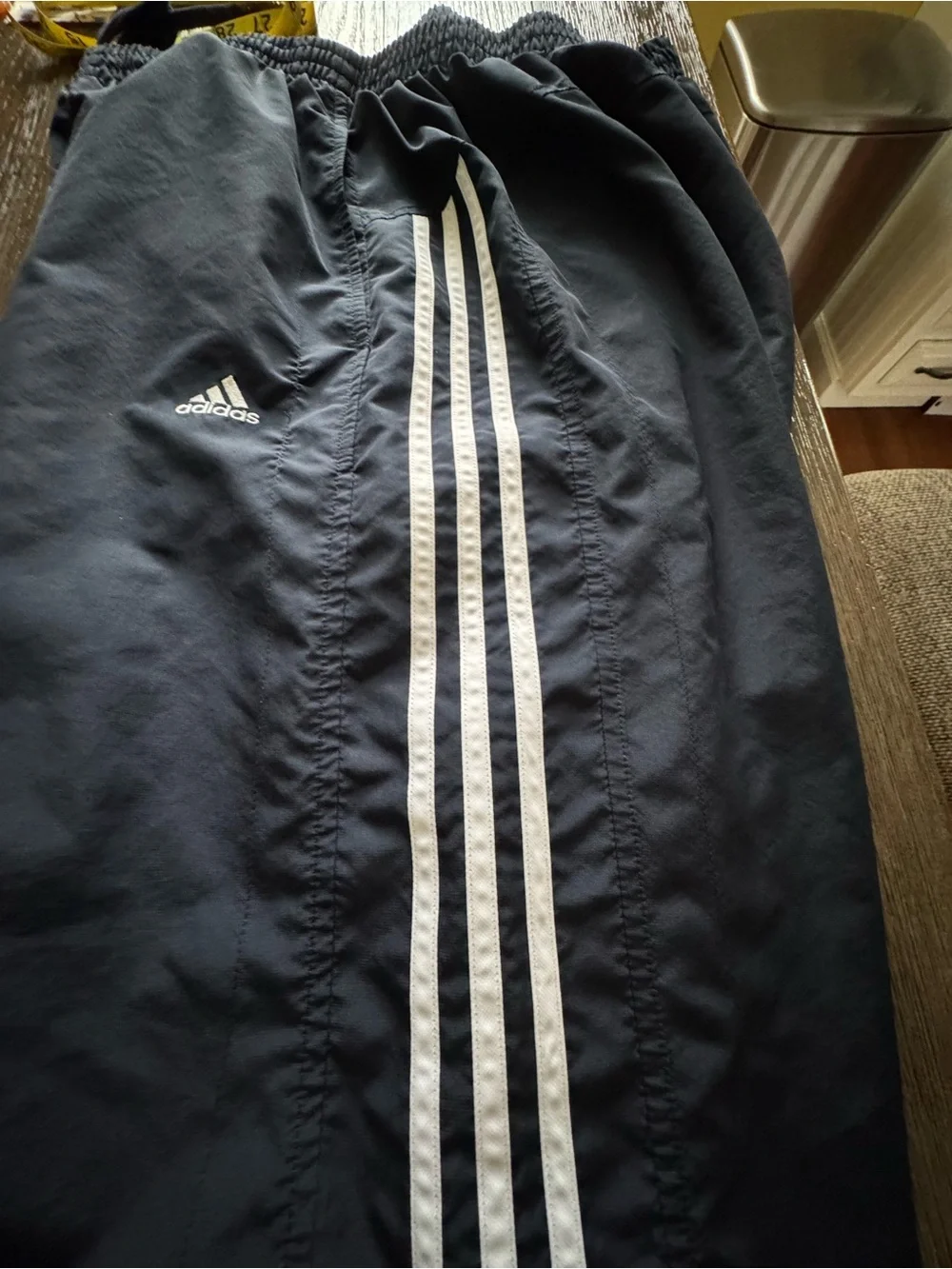 adidas navy blue wind pants - XL